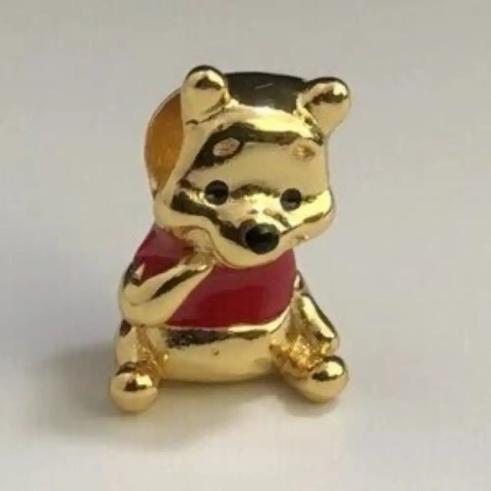 Disney Pandora Winnie the Pooh Bear Charm Gold plated - Picture 4 of 5